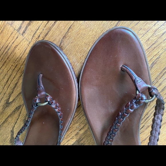 Brand New Cole Haan Nike Air brown braided leather thongs - Picture 4 of 6